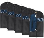 Univivi 5 pcs Garment Bag 110 cm/43 inch Suit Bag with Clear Window,Zipper,Washable Oxford Fabrics Suit Cover for Suits, Jacket,Coats (24"x43"-5pcs- Oxford)