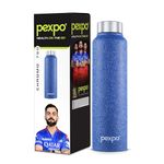 PEXPO Chromo Pro ISI Certified Stainless Steel Sports/Fridge Water Bottle 750ml, Blue | Eco friendly | BPA Free | For Office, Gym, School, Yoga, Trekking, Men, Women and Kids | RCB Edition