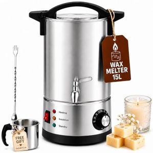 GKFF Wax Melter for Candle Making,15 L(25 lbs) Extra Large Electric Melting Pot for Soap,Lotion & Body Butter Making,with Temperature Control and Quick Pour Spout,Ideal for Home Candle & Craft Makers