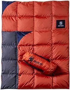 OneTigris Manta de viaje ultraligera de plumón, manta de camping para exteriores, cálida, impermeable, compacta, para camping, picnic, senderismo, 195 x 135 cm (5-25 ℃)
