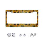 License Plate Frame Sugar Skull License Plate Frames Decorative Metal Personalize Front Car Tag Frames Aluminum License Plate Holder for Standard Us Canada 6 x 12 Inch