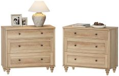 WAMPAT Farmhouse Nightstand with 3