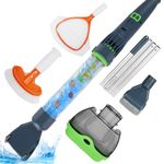 All in ONE Rechargeable Pool & Spa Vacuum Cleaner with Skimmer Net & Brush for Hot Tub,Small Above Ground&Inground Pool-Magnetic Drive Tech, 90 Mins, Fine Mesh Filter,2 Free Oil Absorber,Cleaning Kit