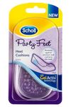 Scholl Party Feet Gel Heel Cushions with GelActiv Technology for Pressure Protection and Heel Comfort - Suitable for Most Shoes, Including High Heels and Stilettos - Universal Size, 1 Pair of Cushions