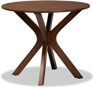 Baxton Studio Kenji Modern and Contemporary Walnut Brown Finished 35-Inch-Wide Round Wood Dining Table