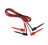 e4u Quality 57mm Test Hook Clip To Test Hook Clip Red Black Test Probes Pair - 0.5 MTR