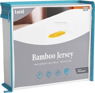 LUCID Waterproof Mattress Protector King size – Extra deep fitted – Premium Rayon from Bamboo Jersey – Ultra Soft – King (150 x 200 cm)
