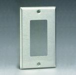 Leviton 83401 1-Gang DecoraGFCI Device Decora Wall Plate Switch Plate, Aluminum, Device Mount