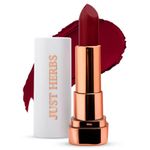 Just Herbs Matte Lipstick, Hydrating Nourishing and Liquid Waterproof Long Stay Relaxed Matte Bullet Lipsticks for Women 4.2 gm (Wine & Dine)