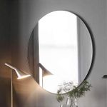 Quality Glass Glass Frameless Round Mirror for Wall Bathrooms Home (24 X 24 Inch, Silver) Unframed