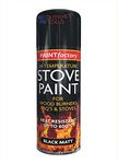 Black Heat Resistant High Temperature Matt Spray Stove Paint 400ml