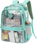 Dezcrab Heavy Duty Clear Backpack for Girls Boys Women Men, Kids Transparent School Backpack PVC See Through Bookbag, Green