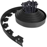 VOUNOT 10m Flexible Lawn Edging, Plastic Garden Edging Border with 30 Strong Securing Pegs, Height 5cm, Black