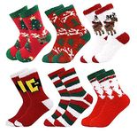 October Elf 6 Pairs Adult Christmas Holiday Socks Warm Winter Cozy Socks Fuzzy Socks With Plus Size And Anti-Slip Bottom (Medium, A)