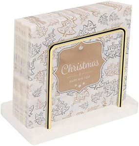 Livabber Napkin Holder, Metal Napkin Holder with Marble Base Modern Freestanding Tissue Paper Dispenser for Table Kitchen, Gold