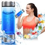 Roylvan Hydrogen Water Bottle, Rechargeable Portable Hydrogen Water Machine Improve Water Quality in 3 Minutes 450ml Hydrogen Water Bottle Generator for Home, Office, Travel and Daily Drinking, Silver