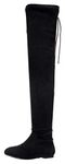 Nature Breeze Vickie-41TH Women's Stretchy Thigh High Flat Heel Boot black Size: 4.5 UK