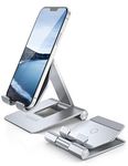 Lamicall Adjustable Cell Phone Stand for Desk - Foldable Aluminum Desktop Phone Holder Cradle Dock, Compatible with Phone 13 14 15 16 Pro Max 12 Mini 11 Pro Max Plus Smartphone, Tablet (4-11'')