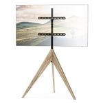 XTRARM Argo Tripod TV Stand Height up to 140 cm Rotatable 360 Degrees for TV Approx. 32-65 Inches up to 40 kg Max. VESA 400 x 400 mm Aged Oak TV Stand