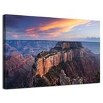 Grand Canyon Canvas Wall Art Arizona National Park Poster Sunset Mountains Wall Decor Western Nature Landscape Photography Prints Painting Artwork for Living Room Bedroom Office Home Decoration 12x16"