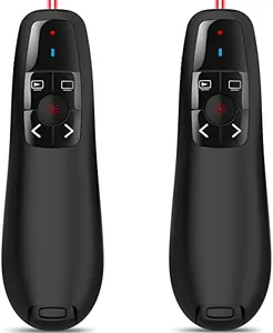 Presentation Pointer Presenter Slide Advancer: Wireless PowerPoint Remote Clicker with USB | 100Ft Control Long Range | Universal Compatibility | Ergonomic Design - 2 Pack