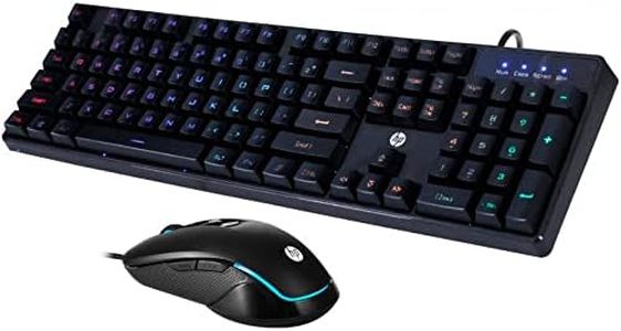 HP KM200 Wired Gaming Keyboard and Mouse Combo for Gamers, USB Wired Keyboard and Mouse Compatible with Windows XP 7/8/2000, Mac OS