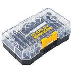 Stanley FatMax FMMT19101-0 37 Piece Socket Set (1/4" in Small Pro-Stack Case, Also Compatible with The T-STAK System, Includes Ratchet Wrench, Sockets, Bits & Bit Holder)