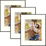 Mat Board Center, Set of 3, 16x20 Aluminum Metal Picture Frames - Wall Display - for Art, Prints, Photos, Prints and More (Black, 16x20)