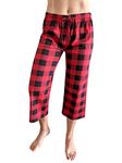 Just Love Womens Pajamas Cotton Capri Pants 6331-10195-RED-M