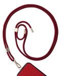 AHABIPERS Phone Neck Lanyard, TPU Phone Patch with Metal Ring, Nylon Crossbody Strap, Adjustable Cell Phone Charm, Compatible with Universal Smart Phone Cases, Nylon Crossbody Landyard - Red