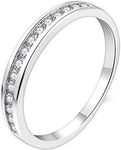 YL Stackable Ring Sterling Silver CZ Simulated Diamond Eternity Bands for Women-size10