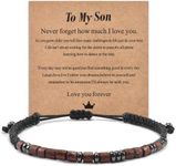 YELUWA To My Son Gift, Son Gift from Mom, To My Son Bracelet from Mom, Morse Code I Love You Bracelet, Year Old Boy Gift for Birthday Christma Gift for Son Teen Teenager Boy Gift Idea