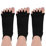 SPORCLO Toe Separator Socks for Women Men Yoga Sports Gym Foot Alignment Socks Massage Toe Spacers Bunion Toless Socks 3 Pairs