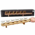 Wooden Drinks Paddle with 6 Shot Glasses, Set of 6 40ml Shot Glasses, Shot Glass Holder, Shot Glass Serving Board, Drinks Holder, Party, Barware, Bar, Home Pub Accessories