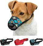 CollarDirect Dog Muzzle - Adjustable Soft Breathable Tribal Nylon Dog Mouth Guard Cover for Small, Medium and Large Dogs, Anti Chewing, Barking & Biting (Pattern 3; S)