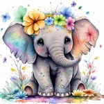 CLYCTIP 5D Diamond Painting, Animal DIY Diamond Painting Kits Elephant Diamond Painting Pictures Embroidery Painting Kits for Home Decorations 30 * 40cm (Grey)