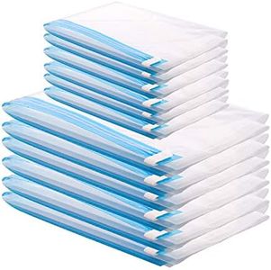 GQC Bolsas de Almacenaje al Vacío 12 Piezas Bolsas de Vacío de Ahorro de Espacio Reutilizables Transparentes para Ropa Edredones Mantas Sin Necesidad de Bomba(6PCS（50 x 35 cm ） 6PCS（60 x 40 cm ）)