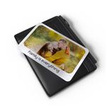 Personalised Aluminium Silver Wallet Photo Insert Card, Metal Photo & Message Waller Purse Card, Sentimental Photo Memory Card Keepsake (Landscape Photo & Text)