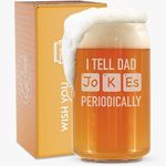 Gifts For Men - “I Tell Dad Jokes Periodically” 16 Oz Beer Can Glass - Funny Father’s Day Gifts - Birthday Gifts for Him - Ideal Gifts for Dad, Grandpa, Husband, Brother, or Friend