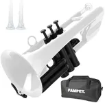 PAMPET SEA LION Professional Plastic Bb Trumpet Standard Trumpets Trumpet Set for Student Beginner Bb Trumpet Instrument (White)