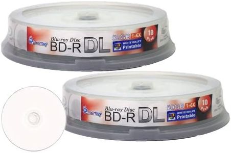 Smartbuy 50gb 6X Blu-ray Bd-r Dl Dual Layer Blank White Inkjet Printable Recordable Media Disc Spindle (20-Disc)