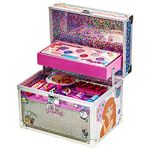 Disney Princess - Townley Girl Train Case Cosmetic Makeup Set Includes Lip Gloss, Eye Shimmer, Brush, Nail Polish, Accessories & more! for Girls, Ages 3+ perfect for Parties, Sleepovers & Makeovers