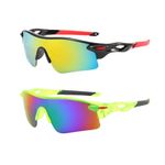 swanoble UV400 2 Sports Sunglasses for Kids Cycling,Light frame Sunglasses for Boys Girls,Youth Softball Baseball Golf