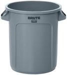 Rubbermaid Commercial Products Brute Heavy-Duty Round Trash/Garbage Can, 10-Gallon, Gray, Outdoor Waste Container for Landscapers/Construction/Restaurants/Office/Warehouse/Commercial Environments