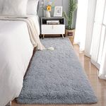 Chicrug Soft Area Rugs for Bedroom Living Room Plush Fluffy 2x6 Feet, Shag Furry Carpet Non Shedding for Nursery Children Kids Girls Room Home Decorative, Grey