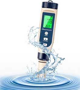 JiocoVino Pool Salt Tester, Digital 5 in 1 pH/TDS Meter for Water Quality, Waterproof Water Tester with Bcaklit Measurement 1-9990ppm for Swimming Pool Drinking Hydroponic Aquarium(Ivory White)