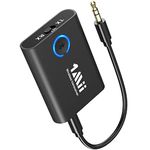 1Mii Bluetooth 5.3 Transmitter Receiver, aptX HD Low Latency aptX Adaptive for Audio, Bluetooth Transmitter for TV to Headphones, Wireless Aux Bluetooth Audio Adapter for TV/Speakers/Car/Air/Earphones