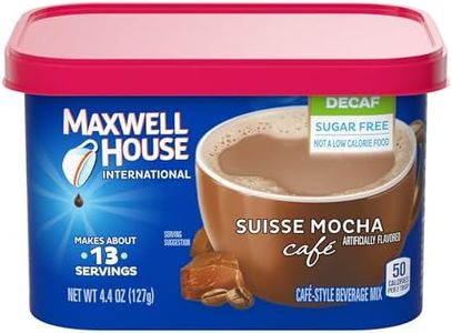 Maxwell House International Sugar-Free Suisse Mocha Café-Style Decaf Instant Coffee Beverage Mix, 4.4 oz. Canister