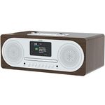 AZATOM CL100X DAB/DAB+ FM Radio Stereo Hi-Fi Speaker System & CD Player, Bluetooth, Colour Display, MP3 Playback, USB Charger, Equaliser, Remote Control Clockwood (Dark Oak)