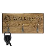 Peak Heritage Personalised Engraved 'Walkies' Wooden Dog Lead Holder - Any Name can be Added! Size:40 x 19 x 2cm